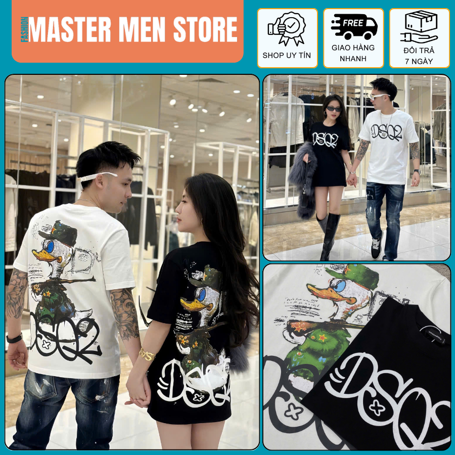 Áo Phông Nam DSQ In Hình Màu Mới Nhất - Áo Thun Nam DSQ Đơn Giản Chất Cotton Hàng Cao Cấp
