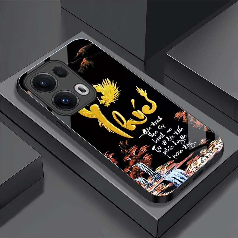 Ốp Lưng OPPO RENO 13 5G, RENO 13F 5G, RENO 13 PRO 5G Lưng Kính Cường Lực Cao Cấp, Sáng Bóng