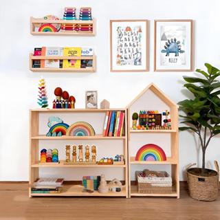 COMBO 2 Kệ Để Đồ Chơi Sách Vở Cho Bé, Kệ Trang Trí Phòng Học Montessori, Chất Liệu Gỗ Thông Nhập Khẩu, Kệ Sách Mầm Non