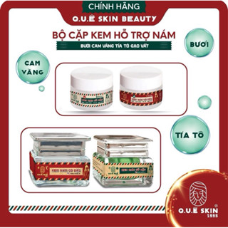 BỘ CẶP KEM [ hỗ trợ NÁM ] Quê skin chiết xuất bưởi, cam vàng tía tô gạo vắt (1 ngày+1 đêm) hỗ trợ cho Da nhạy cảm Skin