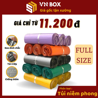 Túi niêm phong nhiều kích thước, túi đóng hàng niêm phong chống nước, túi gói hàng 3 lớp siêu dai