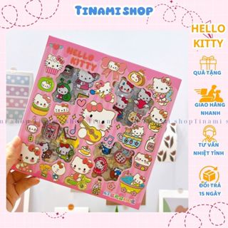 Hộp 100 tấm sticker cắt sẵn Baby three Gấu dâu lotso sanrio mochi nhãn dán trang trí sổ vở Journal
