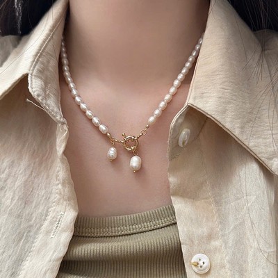 Chuỗi Ngọc Trai Gạo 5ly Thô Thiết Kế Thời Trang, Sang Trọng - Ngọc Trai Trường Thịnh