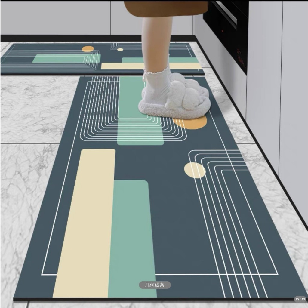 Bộ thảm nhà bếp silicon 4 lớp thấm hút nước tốt, thảm chải bếp chống trơn trượt Hoailee bedding