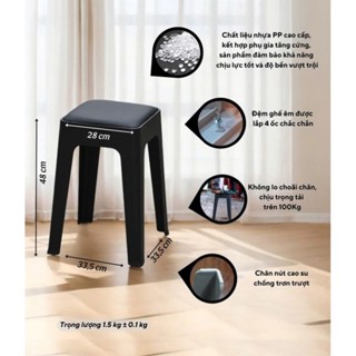 Ghế đúc nhựa cao cấp bọc da, ghế nhà hàng có thể xếp chồng lên nhau