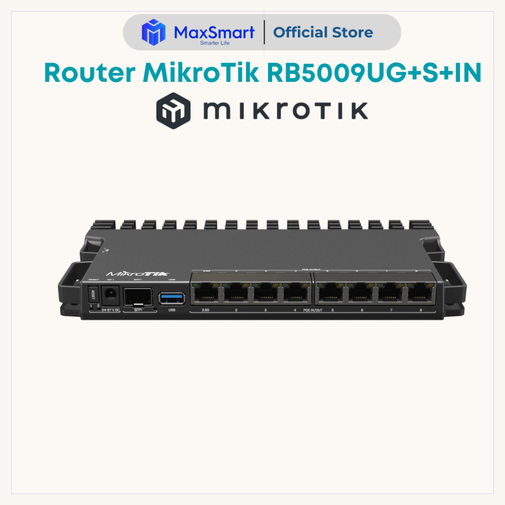 Router MikroTik RB5009UG+S+IN – Thiết bị cân bằng tải, 400 User, SFP+ 10Gbps