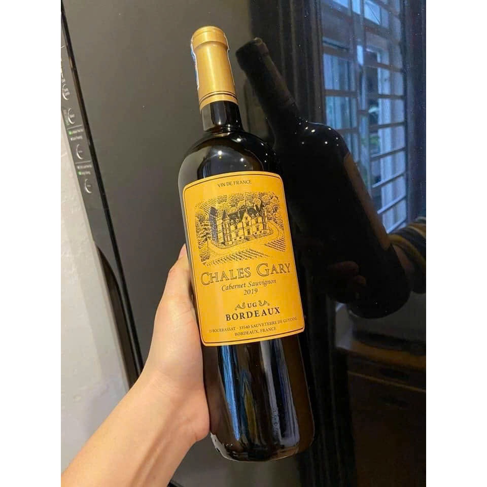 Rượu vang Pháp Chales Gary 750ml nhập khẩu (nhãn vàng)