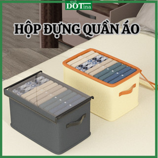 Hộp vải đựng quần áo đồ lót có nắp gấp gọn vải dày dặn có quai xách tiện lợi Dotina HDQA2