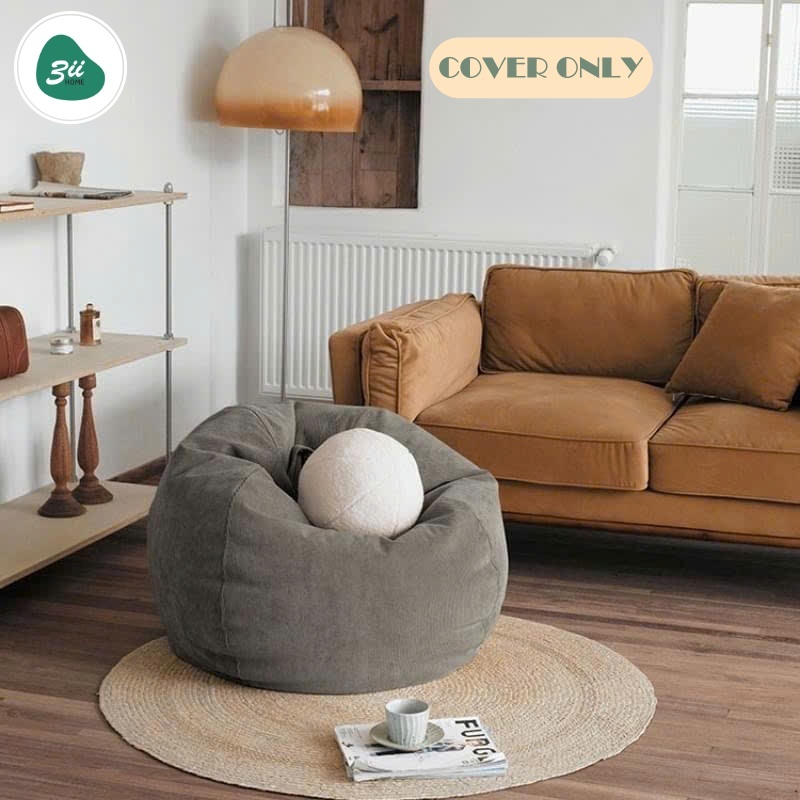 Vỏ Ghế Lười Hạt Xốp Beanbag Dáng Lê Chất Liệu Vải Cao Cấp 3II HOME 3 Size XL/ L/ M Chưa Kèm Hạt Xốp