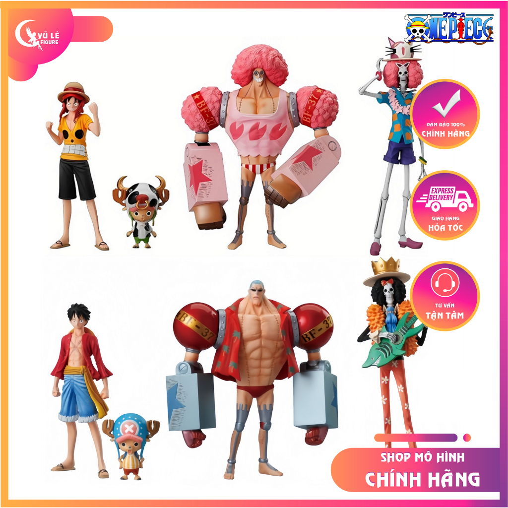 Mô hình Super One Piece Styling: Luffy Chopper Brook Usopp Franky chính hãng Bandai Nhật Bản