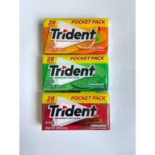  TRIDENT QUẾ CAM DƯA HẤU - KẸO CAO SU KHÔNG ĐƯỜNG  thơm miệng không lo sâu răng  