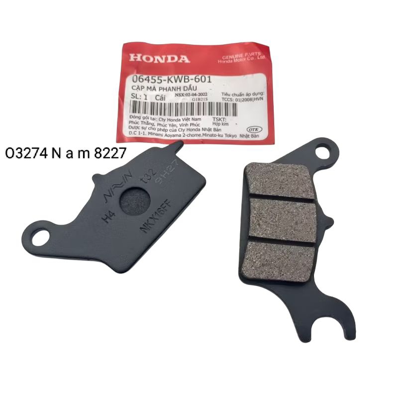 Bố thắng, má phanh đĩa trước xe FUTURE MẬP, LED, WAVE 125.... zin