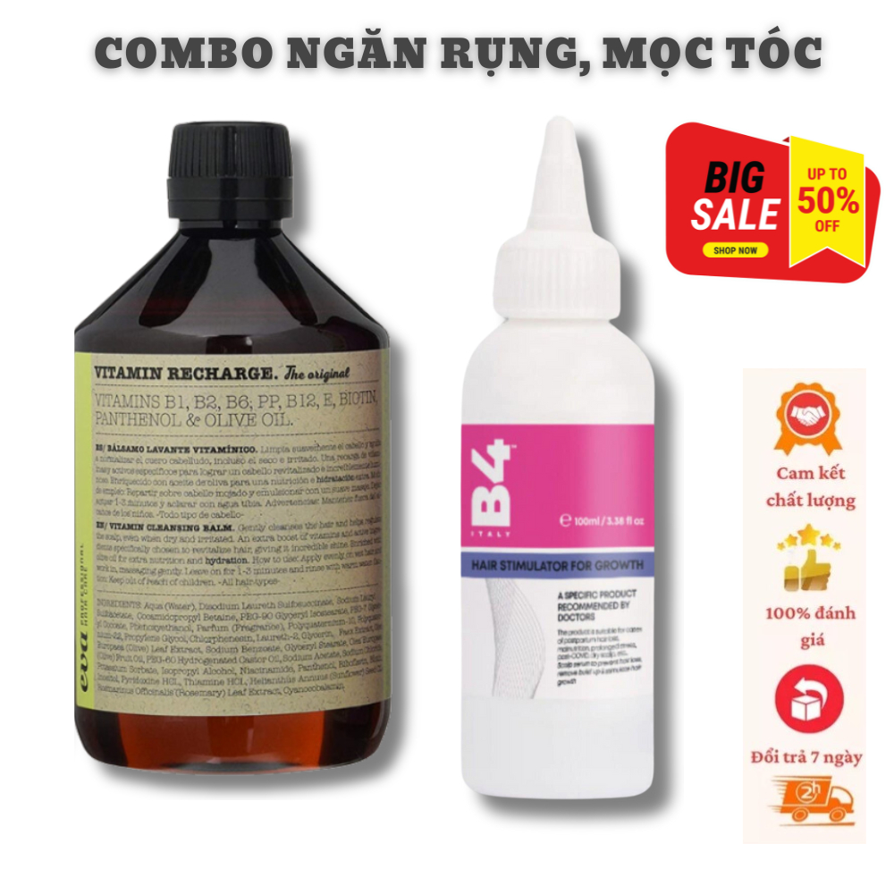 COMBO Dầu Gội Vitamin Original 2 in 1 Ngăn Rụng, Phục Hồi Tóc và Xịt B4 Mọc Tóc