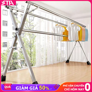 Sta Giàn Phơi Quần Áo Gấp gọn kiểu Treo Đồ Thông Minh Dạng Cây Sào phơi đồ Inox 304 Cao cấp Siêu Bền