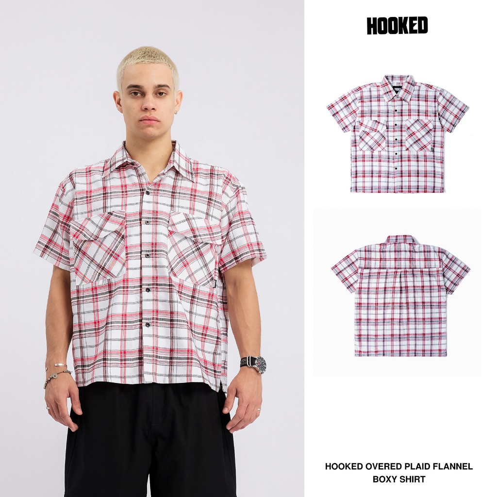 Áo Sơ Mi Caro Tay Ngắn Boxy OVERED PLAID FLANNEL BOXY SHIRT