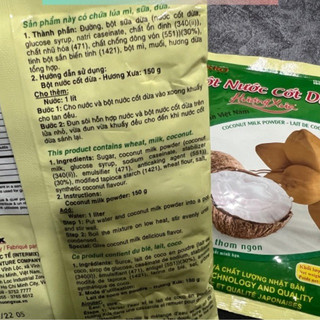 [chay/mặn]Bột nước cốt dừa Hương Xưa(150gr/1 lít nước)