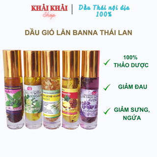 Dầu gió thảo dược dạng lăn Banna Oil Balm, Dầu lăn Banna 10ml Thái Lan