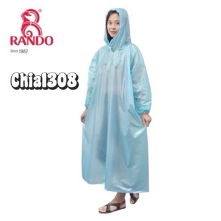  ÁO MƯA 1 NGƯỜI TRÙM ĐẦU  RANDO CHÍNH HÃNG  BÍT SƯỜN  NHỰA TRONG SIÊU NHẸ THỜI TRANG KHÔNG THẤM NƯỚC 