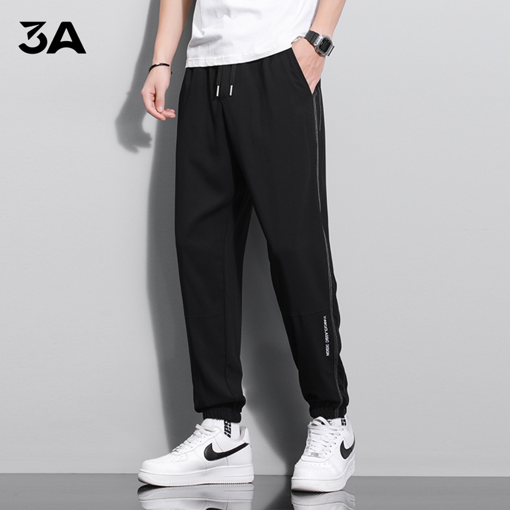 Quần Jogger Thể Thao 3A Menstore, Vải đũi co giãn, thoáng mát kết hợp lưng thun tiện lợi JG01