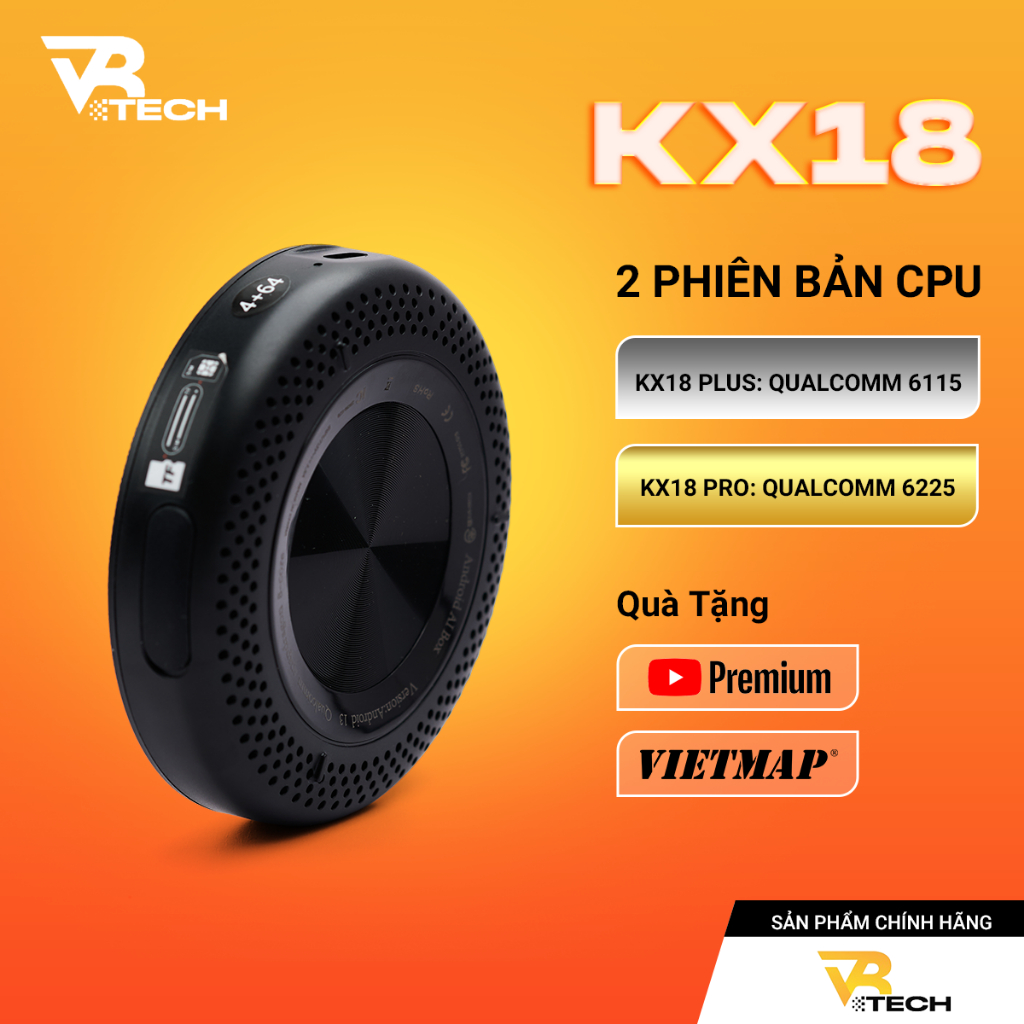 Android Box Ô Tô 2026 Chính Hãng VRTECH KX-18 Plus & Pro 2025 Chính Hãng, 2 Phiên Bản CPU 8 Nhân QCM6115,QCM6225,Carplay | BigBuy360 - bigbuy360.vn