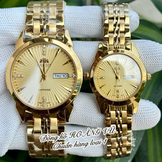 Đồng hồ Đôi O.R mặt trải tia sang xịn. Kính sapphire. Máy pin Nhật 2 lịch. Chống  nước tốt.