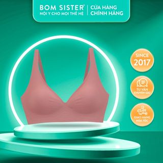 Áo lót nữ su, áo ngực không gọng mút mỏng thoải mái màu trơn dây áo liền siêu êm BOM SISTER MU0320