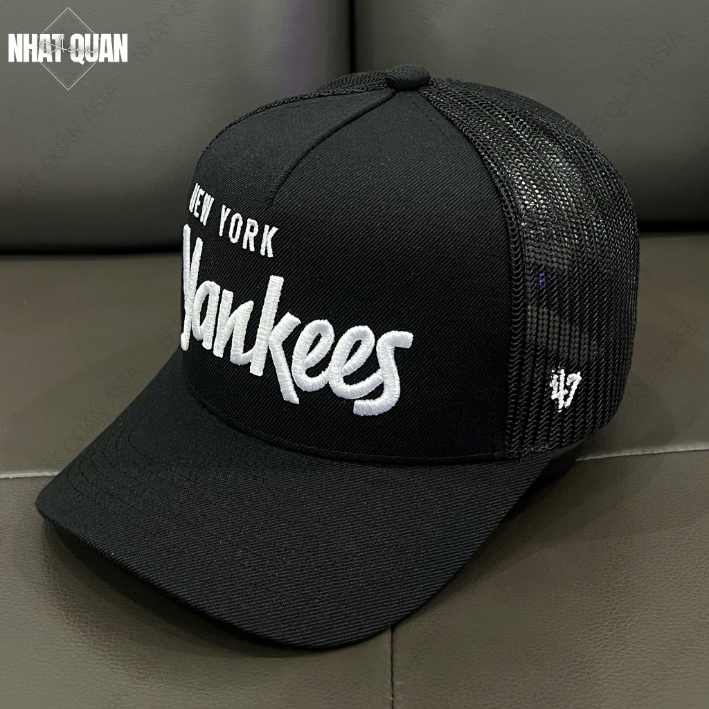 Mũ nón lưỡi trai 47Brand New York Yankees kaki phối lưới logo thêu - Nhật Quân Asia nhatquanasia