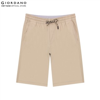 GIORDANO Quần Shorts Kaki Nam Lưng Thun Dây Rút 01103205