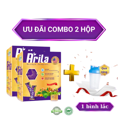 Combo 2 Arila 675G Tặng 1 Bình Lắc  - Bữa Ăn Dinh Dưỡng Từ 100% Đạm Thực Vật, Hỗ Trợ Điều Trị HP Và Viêm Loét Dạ Dày Tá