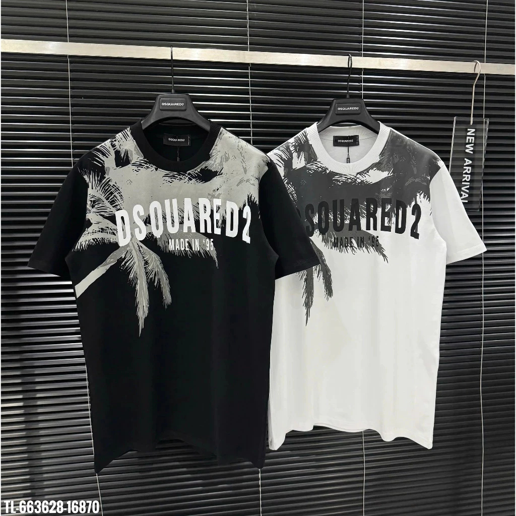 Áo thun Dsquared2 Icon in cây dừa thiết kế dành cho nam nữ cotton cho dãn 2 chiều siêu đẹp 2025 [M10]
