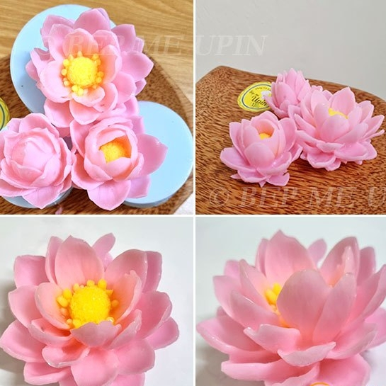 Set 3 khuôn hoa sen khuôn silicon làm rau câu mã HSG3