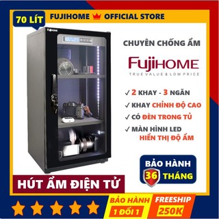  Tủ chống ẩm Nhập Khẩu 70L FUJIHOME DC-70E Tủ hút ẩm máy ảnh điện tử 3 ngăn chống xước dry cabinet 