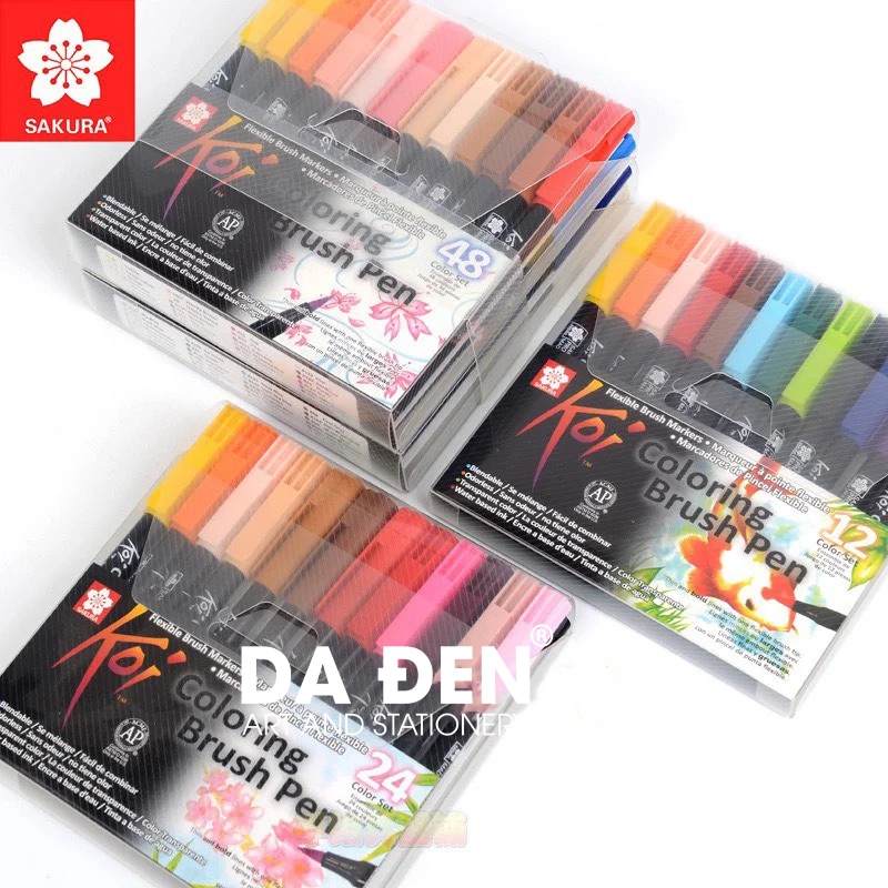 [DA ĐEN] Bộ 6 | 12 | 24 | 48 Màu Bút Sakura Koi Brush Pen
