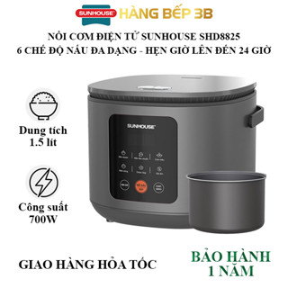 Nồi cơm điện tử 1.5 lít Sunhouse SHD8825 màn hình cảm ứng - Bảo hành 12 tháng chính hãng