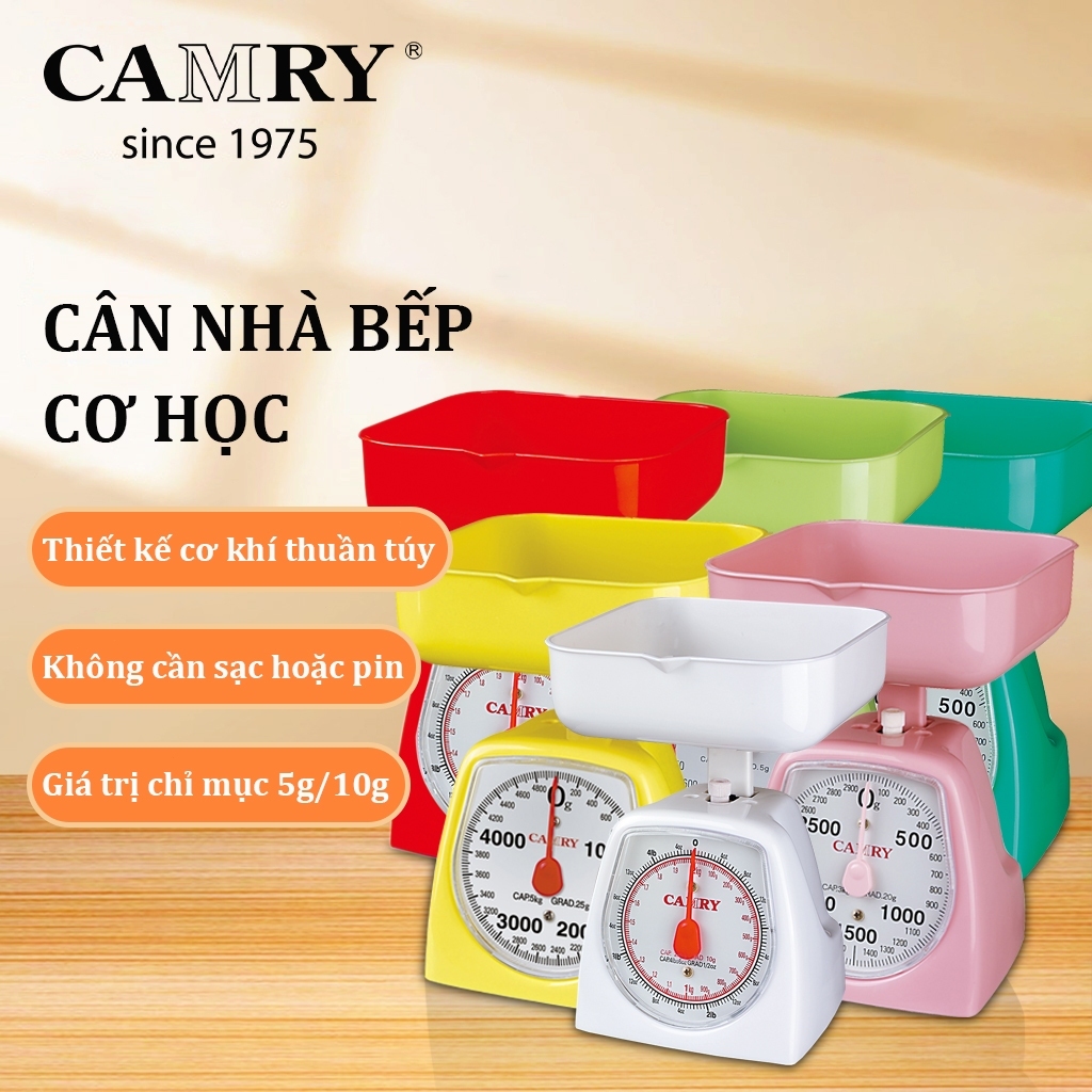 Cân đồng hồ nhựa CAMRY Dụng Cho Nhà Bếp cân tiểu ly mini Cân cơ học Không cần pin