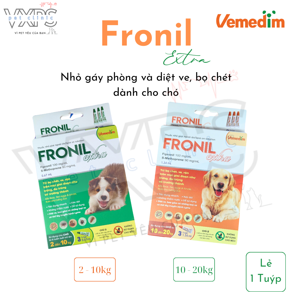 [ 1 tuyps ] Nhỏ gáy Fronil Extra phòng và ve, rận, bọ chét dành cho chó