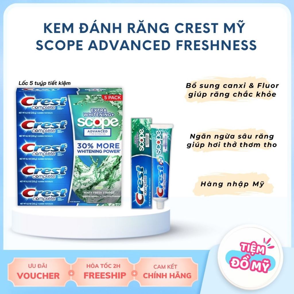 KEM ĐÁNH RĂNG CREST COMPLETE NHẬP MỸ CHÍNH HÃNG