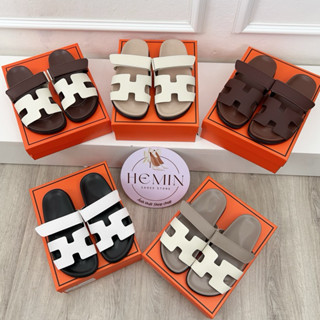  Dép lê nữ quai dán chất liệu da sần chuẩn loại 1 fullbox đầy đủ hộp túi 