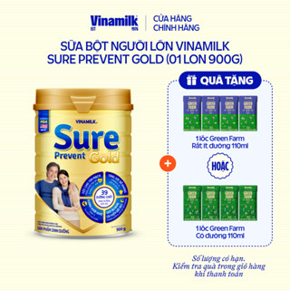 Sữa bột cho người lớn tuổi Vinamilk Sure Prevent 900g (Hộp thiếc) - bổ sung dinh dưỡng và tăng cường sức khỏe