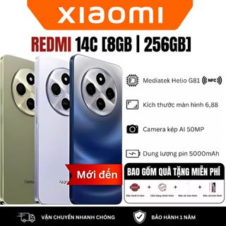 Điện Thoại Xiaomi Redmi 14C [NFC] CHÍNH HÃNG [8GB/256GB] - Máy Mới 100% Full Box Nguyên Seal, Bảo Hành 1 Năm