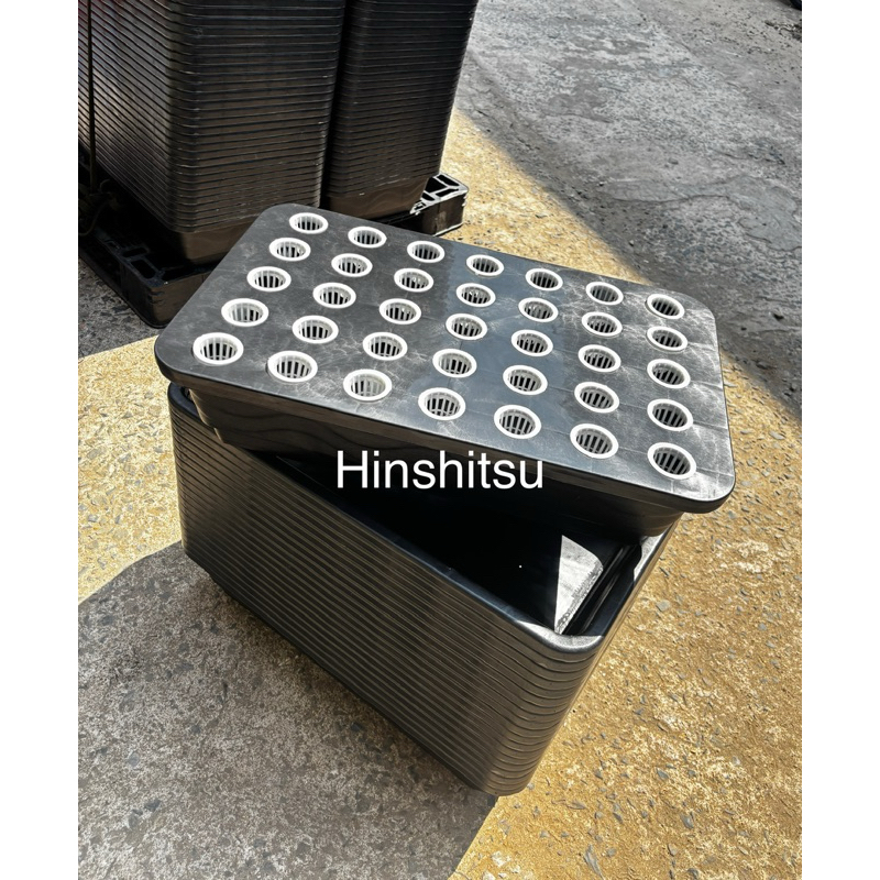  Combo 5 Bộ Khay Thủy Canh  35Lít - 50Lít   Thùng Thủy Canh Trồng Rau 35 Lỗ Rọ-  gồm nắp+ khay+rọ  