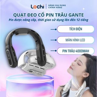 Quạt đeo cổ pin trâu gấp gọn TMD quạt mini đeo cổ 3 mức gió pin 4000mah màn hình led bảo hành 1 1