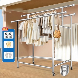  GKSOOK Giàn Phơi Quần áo Inox Giá phơi quần áo Chịu gió Sào treo quần áo dàng bền và chắc chắn 