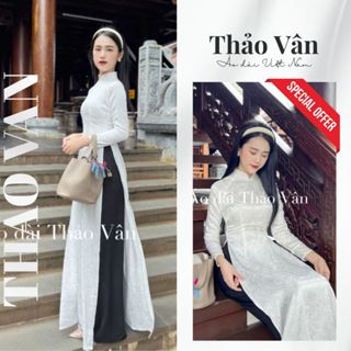 Áo Dài Gấm Tơ Hoa Thiết Kế Form Truyền Thống Cao Cấp 4 Màu - Áo Dài Thiết Kế Thảo Vân