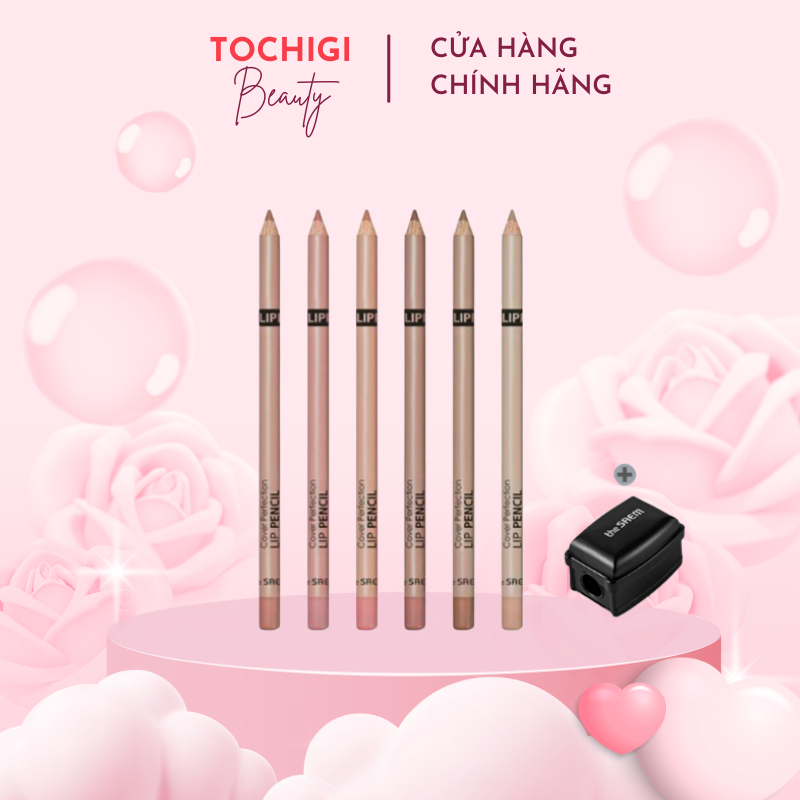 Chì Kẻ Viền Môi The Saem Cover Perfection Lip Pencil 2g (Kèm đồ gọt)