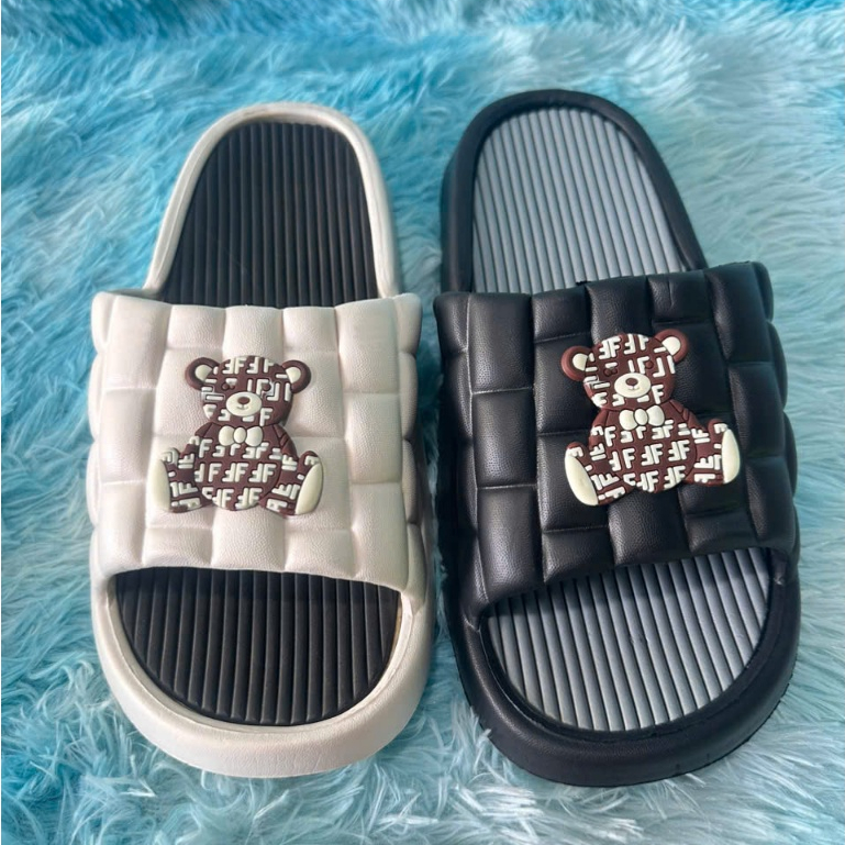 99k/3 ĐÔI DÉP BÁNH MÌ NAM QUAI NGANG ĐÚC 2 LỚP NHẸ CHẤT CAO SU NON HÀNG QUẢNG CHÂU ĐÍNH GẤU ĐẸP NHẸ