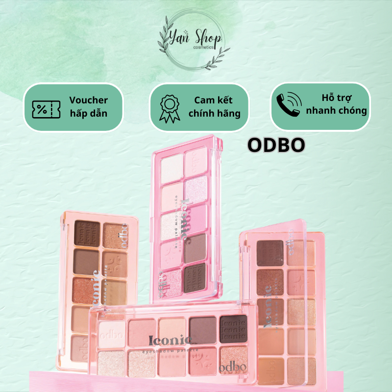 Bảng Phấn Mắt ODBO 10 Ô Iconic Nhũ Lì Nhỏ Gọn, Tone Lạnh Ấm 7g