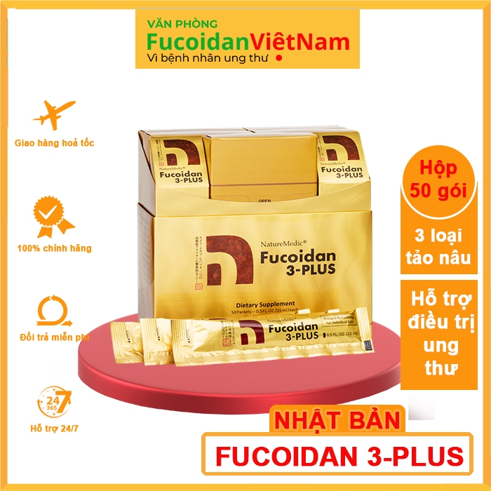 NatureMedic Fucoidan 3-Plus Dạng Nước Nhật Bản, Hộp 50 gói