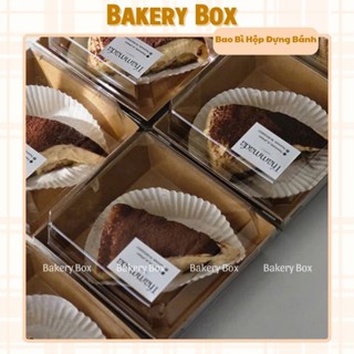 100 Hộp Giấy Vuông Màu Màu Kraft Nâu Đựng Bánh Ngọt (E1413)
