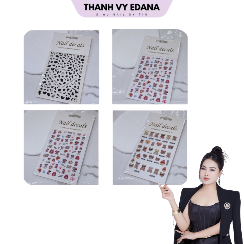 Sticker hình cute dán móng, miếng dán trang trí nail [THANH VY EDANA]